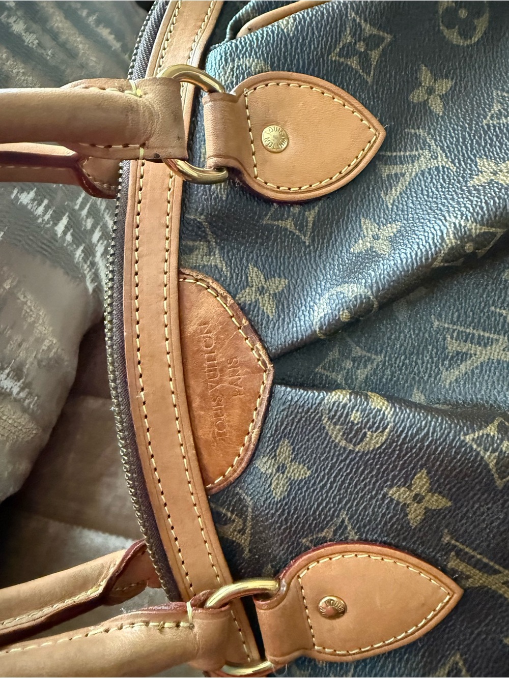 Louis Vuitton Tavioli PM Canvas Satchel with Tan Leather Trim - Picture 13 of 16